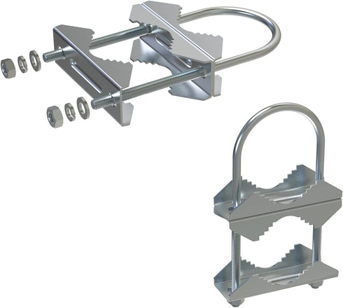 2 PCS Stainless Steel Antenna Mount Clamp U-Bolt Mounting Hardware Antenna Mast Clamp V Jaw Bracket Accessories for TV CB Ham Outside Home Antenna...