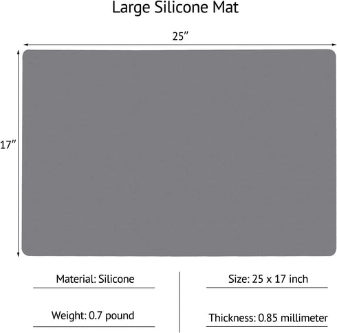 Gartful Silicone Mats for Kitchen Counter, Large Silicone Countertop Protector 25" by 17", Nonskid Heat Resistant Desk Saver Pad, Multipurpose Mat...