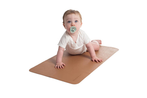 Luxury Vegan Leather Baby Changing Mat - 16"x30" Eco-Friendly, Versatile, Thin & Foldable, Easy-to-Clean Diaper Pad (Pearl)...