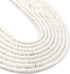 380pcs White Clay Beads Chip Strip 6mm Flat Round Polymer Disk Loose Spacer Heishi Beads for Handmade DIY Jewelry Making Bracelets Flat Polymer Cl...