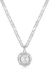 KissYan Initial Necklace For Women,14K Gold Plated Round Letter Pendant Necklace Capital Monogram Necklace Alphabets from A-Z Figaro Chain Necklac...