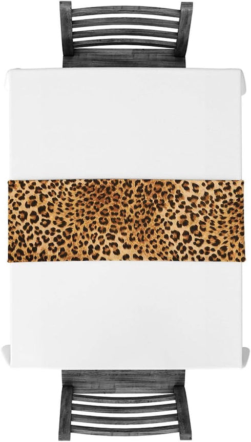 Leopard Print Table Runner-Cotton linen-Long 90 inche Cheetah Print Dresser Scarves,Animal Tablerunner for Kitchen Coffee/Dining/Sofa/End Table Be...