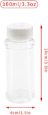 Set of 12Pcs Empty Plastic Spice Jars, 3.3 Fluid Ounces/100ml Spice Containers for Storing BBQ Seasoning Salt Pepper,Glitter Shakers Bottles (Whit...