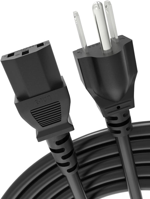 Bicmice 18AWG Power Cord for Tv Computer Pc Monitor Samsung Dell Vizio LG Asus Laptop Monitor Power Supply NEMA 5-15P to C13 Power Cable 10A 125V ...