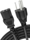 Bicmice 18AWG Power Cord for Tv Computer Pc Monitor Samsung Dell Vizio LG Asus Laptop Monitor Power Supply NEMA 5-15P to C13 Power Cable 10A 125V ...