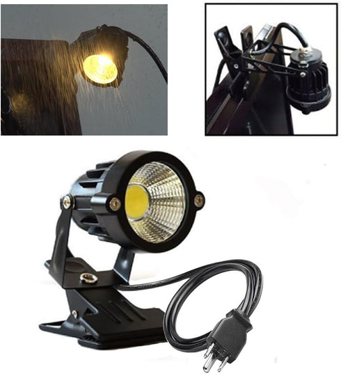 Youngine 1pcs 5W LED Clip on Light Outdoor Water Resistant Blackboard Signboard Lighting Adjustable Desk Stand Arm Lamp with Power Plug (Warm Whit...