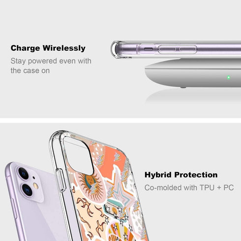 Aesthetic cute collage pattern for women girls protective case for iPhone 11, Trendy Designed sunshine pattern TPU bumper Shockproof iPhone Case S...