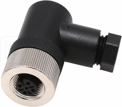Eonvic 2pcs M12 5 Pin Female A Code Circular Aviation Plug Industrial Sensor Connector Waterproof Right Angle 12mm Connector Plug Cable Adapter fo...