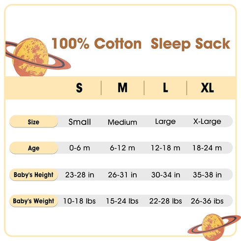 PHF Baby Sleep Sack 0-6 Months 3 Pack 100% Cotton Baby Wearable Blanket, 2-Way Zipper 0.5 TOG Toddler Sleeping Sack, Comfy Sleep Bag for Baby Boys...