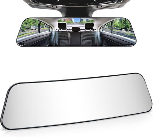 JOYTUTUS Rear View Mirror, 12 Inch Panoramic Rearview Mirror, Interior Clip-on Wide Angle Convex Universal Rear View Mirror to Reduce Blind Spot E...