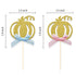 24pcs Pumpkin Gender Reveal Cupcake Toppers - Baby Shower Girl or Boy Party Decorations Supplies, Pumpkin Food Pick (Blue and Pink Bow)...