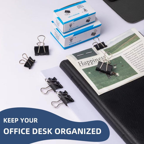 100 Pcs Binder Clips Assorted Sizes, Metal Clips for Office, Paper Clamps 6 Size, X Large, Large, Medium, Small, Mini and Micro...