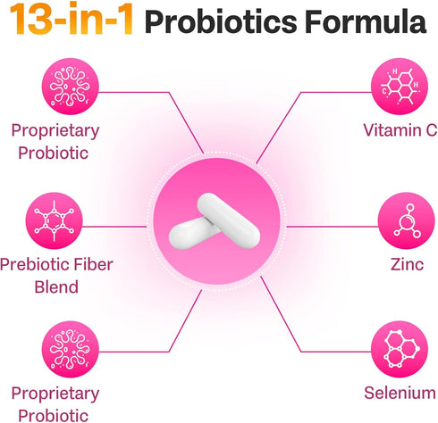Vaginal Probiotics, 70 Billion CFU Probiotics for Women, & prebiotic & D-Mannose, 13-in-1 Womens Probiotic for Vaginal, Urinary, pH Balance, Immun...