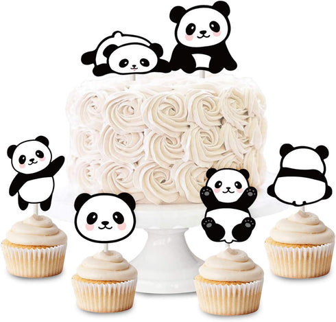 Panda Cupcake Toppers Picks 24pcs - Panda Party Supplies Birthday & Baby Shower...