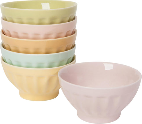 Now Designs Flora Stoneware Sundae Bar Bowls, Set of 6, 4 oz...