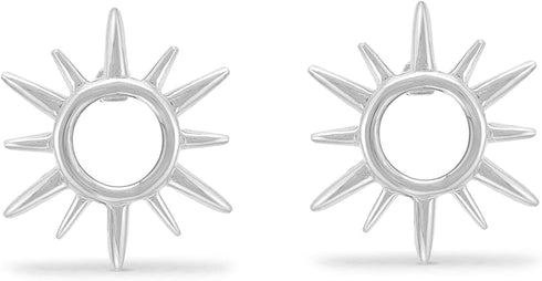 Boma Jewelry Sterling Silver Sunburst Sun Open Circle Stud Earrings...