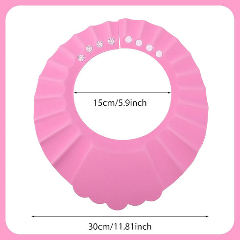 Baby Shower Cap, Adjustable Toddler Hair Washing Shield Shower Cap for Kids Washing Hair Shower Visor Bath Cap for Eye and Ear Protection (Pink)...