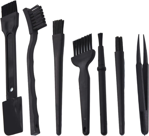 Computer Keyboard Cleaning Brush Kit, Portable Plastic Handle Nylon Cleaning Brushes-Black Set of 7...