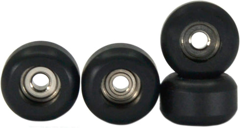 Teak Tuning CNC Polyurethane Fingerboard Bearing Wheels, Black - Set of 4 Wheels - Durable Material with a Hard Durometer...