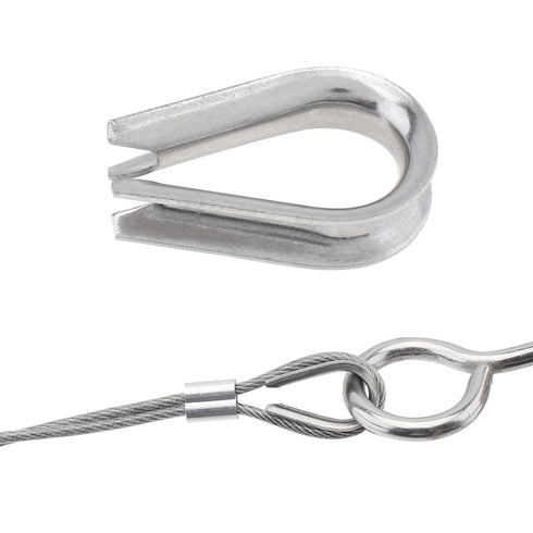 1/4" Wire Rope Thimbles 6Pcs, M5 Stainless Steel Thimble for Diameter Cable Rigging...