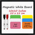 White Board Kit - 10 x 10" Whiteboard with 2 Dry Erase Markers and 6 Magnetic Notes - Double-sided Wall Hanging Dry Wipe Off Board for Home and Of...