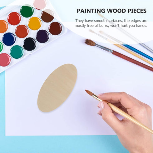 20pcs Unfinished Wood Cutouts - Oval & Round Shapes for DIY Crafts, Wedding, Christmas Ornaments & Gifts...