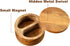 Multi-Use Spice Box, Acacia Wood Salt and Pepper Cellar with Magnetic Swivel Lid and Mini Spoons, 2-Compartment Container, Kitchen decor, 4.76"...