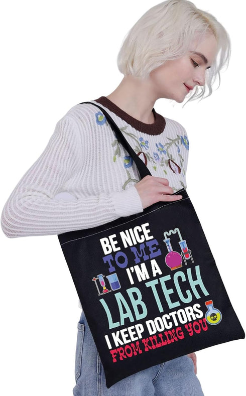 G2TUP Funny Lab Tech Laboratory Technician Week Gift Cosmetic Bag Medical Scientist Lab Technician Travel Organizers (Lab Tech T)...