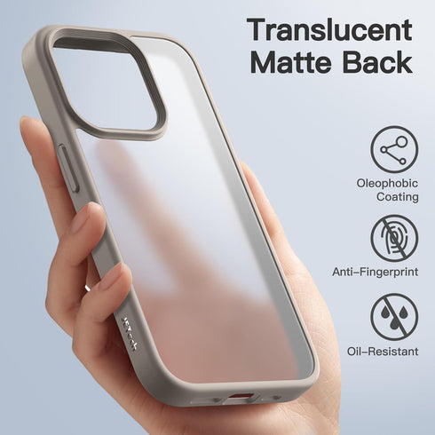 JETech Matte Case for iPhone 15 Pro 6.1-Inch, Shockproof Military Grade Drop Protection, Frosted Translucent Back Phone Cover, Anti-Fingerprint (N...