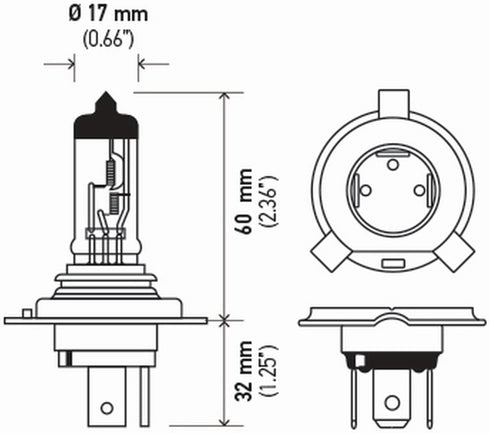 HELLA H4 100/80WTB High Wattage Bulbs, 12V...