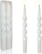 Spiral Taper Candles White Candlesticks,Set of 2 Cute Candle Sticks Handmade Tapered Candles 10 Inches Long Twisted Candlestick for Home Decoratio...
