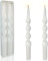 Spiral Taper Candles White Candlesticks,Set of 2 Cute Candle Sticks Handmade Tapered Candles 10 Inches Long Twisted Candlestick for Home Decoratio...