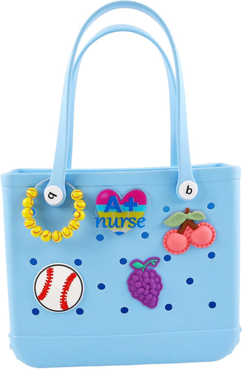 Baseball Charm Accessory for Handbag,Sport Wooden Beads Decorative for Bogg Bag,Simply Southern Tote and Beach Tote Bag...