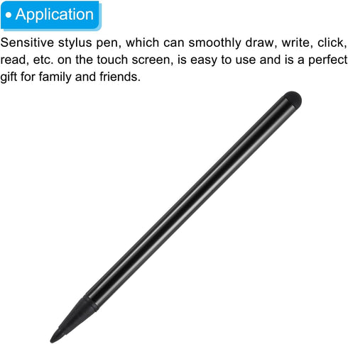 MECCANIXITY 5pcs 2 in 1 Phone Touch Screen Pen Resistive Stylus Pen Aluminum Alloy with Resistance Capacitive Tips Universal, Black......