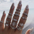 15 Pcs Bohemian Stackable Joint Knuckle Ring Set Crystal Heart Finger Ring Sparkling Rhinestone Midi Rings for Women...
