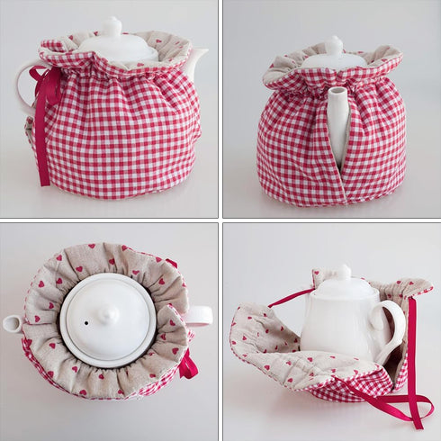 OLizee® 2pcs Insulated Tea Cozy for Teapot Tea Kettle Warmer Cover Teapot Cozy Cover Teapot Dust Cover Teapot Cozy Kettle Cover for Home Kitchen D...