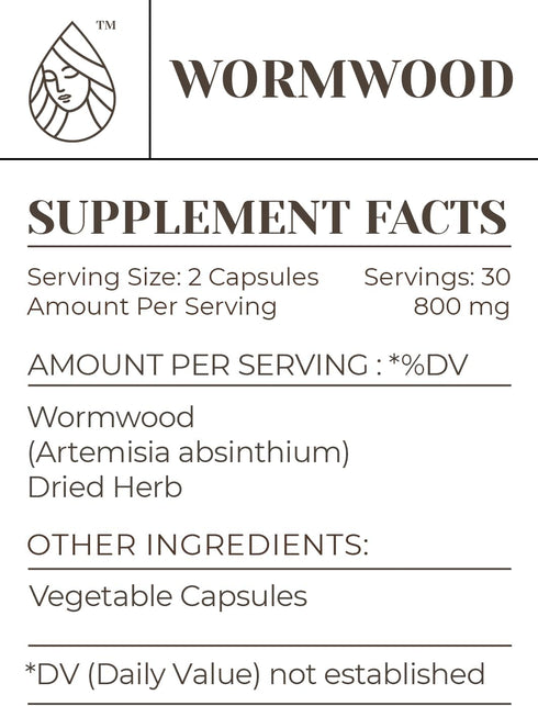 Wormwood 60 Capsules | High-Potency Capsules, Herbal Dietary Supplements | Made with Vegetable Capsules and Wormwood (Artemisia Absinthium) Dried ...