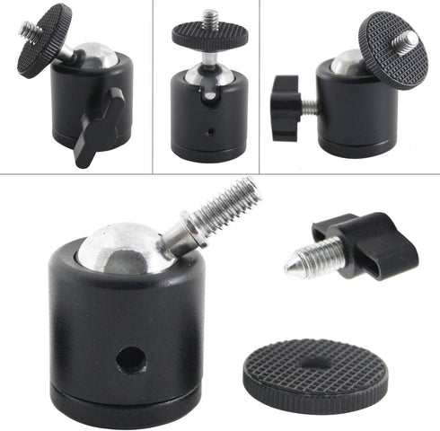 EXMAX 360 Degree Aluminum Alloy Body Rotating Swivel Mini Tripod Ball Head with 1/4" Screw Thread Base Mount for Lighter DSLR Camera Camcorder LED...