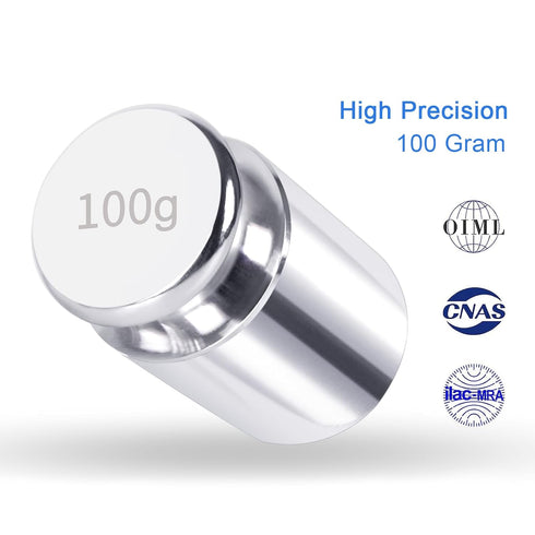 QP Calibration Weights, 100 Gram OIML Class M1 High Precision Scale Weights, Stainless Steel Gram Weights, Chrome Finish, Scale Calibration Weight...