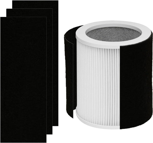 H-HF400-VP Filter Replacement, Compatible with Hunter H-HF400-VP, H-PF400 and Hunter HP400 Cylindrical Tower Air Purifier, 1 True HEPA Filter + 4 ...