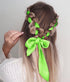 6 inch x 24 Yards Long Fluorescent Green Satin Ribbon, Wide Solid Fabric Ribbons Roll for Christmas Indoor Outdoor Party Decoration, Birthday Baby...