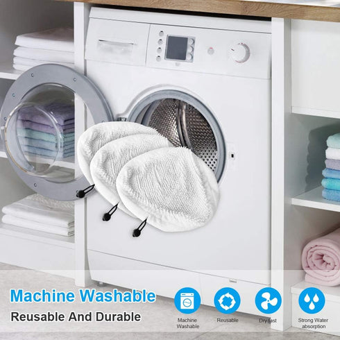 Fushing 6Pcs Steam Mop Pads,Reusable Washable Microfiber Steamer Cleaning Pads Replacement Pads Accessories for Steamboy X5 H2O H20 S302 S001 SKG ...