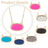 6PCS Faux Druzy Stone Necklace Simulated Druzy Pendant Necklace for Women Colorful Sparkly Oval Stone Necklaces Christmas Valentine's Day Jewelry ...