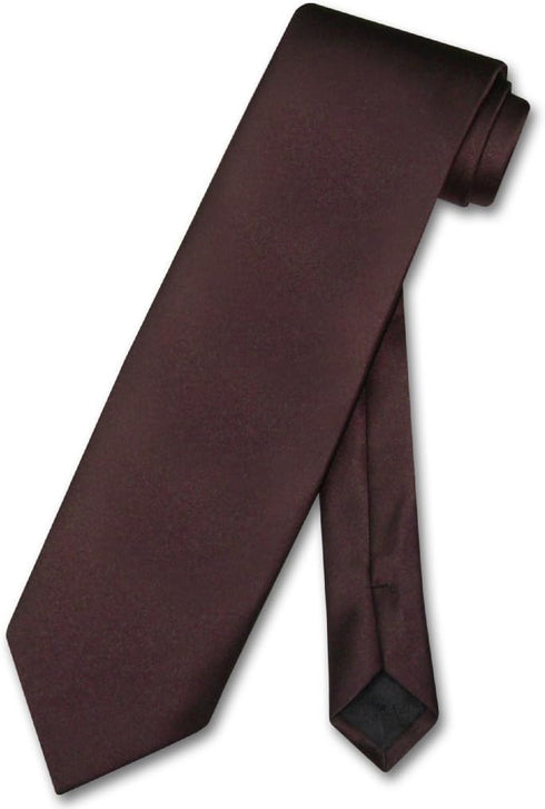 Vesuvio Napoli Necktie Solid Chocolate Brown Color Men's Neck Tie...