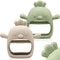 2 Packs Baby Teething Toy for 0-6 6-12 months, Food Grade Silicone Teething Mitten, Anti Dropping Wrist Hand Teethers Baby Chew Toys for Sucking N...