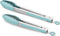 9-Inch & 12-Inch Cooking Tongs, Premium Silicone Set of 2 BPA Free Non-Stick Stainless Steel BBQ Grilling Locking Food Tong, Aqua Sky...
