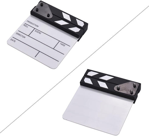 Action Cut Board, Andoer Acrylic Film Clapboard Dry Erase Compact Size TV Film Movie Director Cut Action Scene Clapper Board Slate...