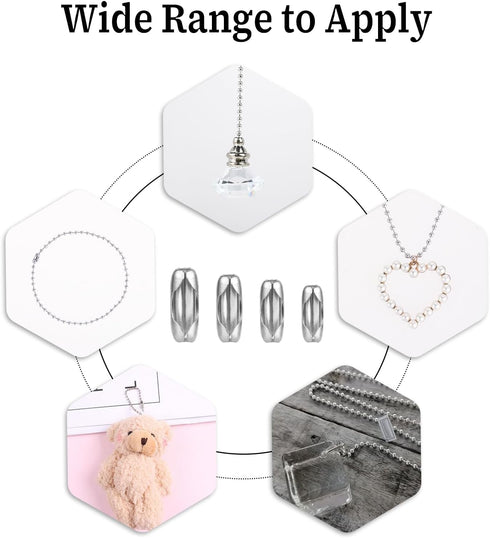 Giantree 100Pcs Ball Chain Connector Clasps, Stainless Steel Ball Chain Connector Clasps Fits for 1.5/2.0/2.4/3.2mm Silver Beaded Ball Chain for D...