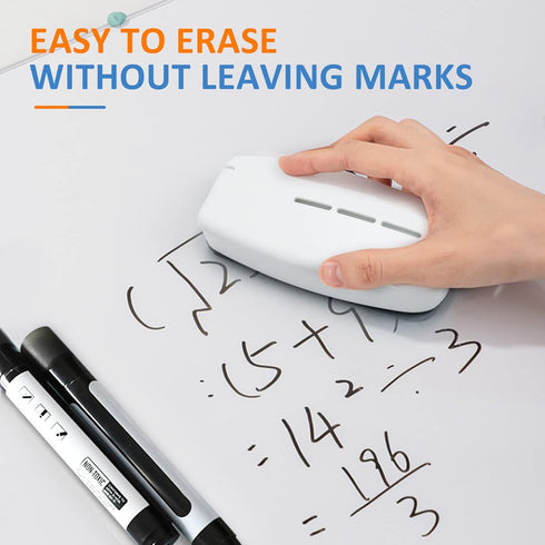 Glass Dry Erase Markers & Spray Magnetic Glass Board Eraser - Reversible Dual Tip Erasable Glass Markers for Acrylic White Board, 2-in-1 Liquid Wh...