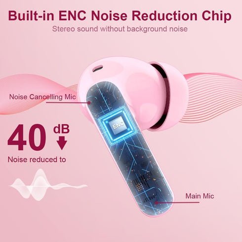 Wireless Earbuds Bluetooth 5.3 Headphones Bass Stereo Ear Buds with Noise Cancelling Mic LED Display in Ear Earphones IP7 Waterproof 36H Playtime ...